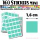 160 Carrés 1,6 cm - Stickers mini gommettes