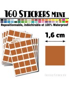 160 Carrés 1,6 cm - Stickers mini gommettes