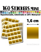 160 Carrés 1,6 cm - Stickers mini gommettes