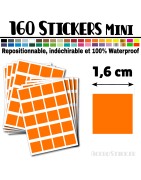 160 Carrés 1,6 cm - Stickers mini gommettes