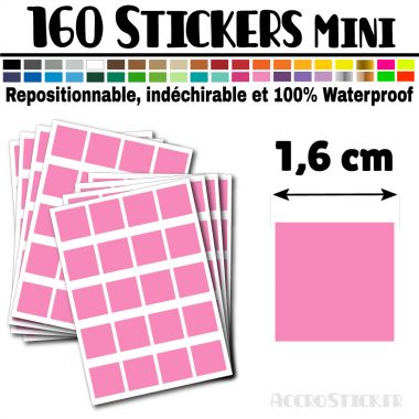 160 Carrés 1,6 cm - Stickers mini gommettes