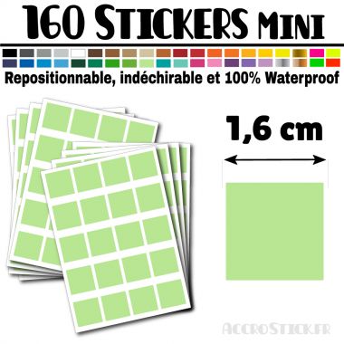 160 Carrés 1,6 cm - Stickers mini gommettes