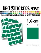 160 Carrés 1,6 cm - Stickers mini gommettes