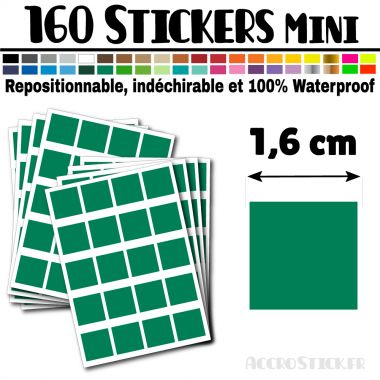160 Carrés 1,6 cm - Stickers mini gommettes