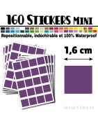 160 Carrés 1,6 cm - Stickers mini gommettes