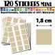 120 Carrés 1,8 cm - Stickers mini gommettes