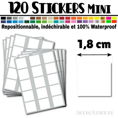 120 Carrés 1,8 cm - Stickers mini gommettes