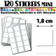 120 Carrés 1,8 cm - Stickers mini gommettes