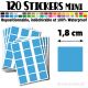 120 Carrés 1,8 cm - Stickers mini gommettes