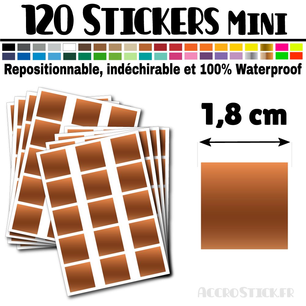 120 Carrés 1,8 cm - Stickers mini gommettes 120 Carrés 1,8 cm - Stickers mini gommettes