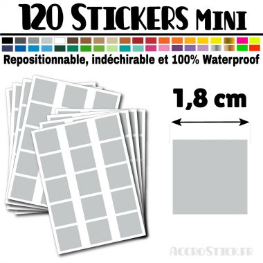 120 Carrés 1,8 cm - Stickers mini gommettes