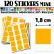 120 Carrés 1,8 cm - Stickers mini gommettes