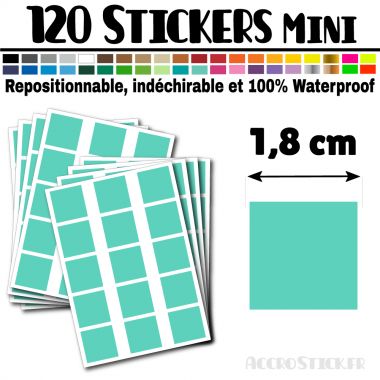 120 Carrés 1,8 cm - Stickers mini gommettes