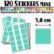 120 Carrés 1,8 cm - Stickers mini gommettes