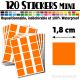 120 Carrés 1,8 cm - Stickers mini gommettes