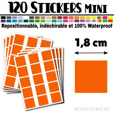 120 Carrés 1,8 cm - Stickers mini gommettes