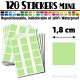 120 Carrés 1,8 cm - Stickers mini gommettes