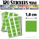 120 Carrés 1,8 cm - Stickers mini gommettes