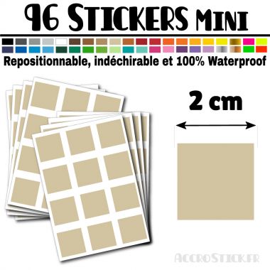96 Carrés 2 cm - Stickers mini gommettes