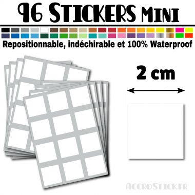 96 Carrés 2 cm - Stickers mini gommettes
