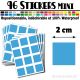 96 Carrés 2 cm - Stickers mini gommettes