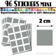 96 Carrés 2 cm - Stickers mini gommettes