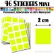 96 Carrés 2 cm - Stickers mini gommettes