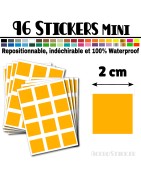 96 Carrés 2 cm - Stickers mini gommettes