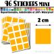 96 Carrés 2 cm - Stickers mini gommettes