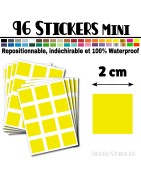 96 Carrés 2 cm - Stickers mini gommettes