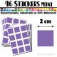 96 Carrés 2 cm - Stickers mini gommettes