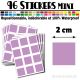 96 Carrés 2 cm - Stickers mini gommettes
