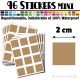 96 Carrés 2 cm - Stickers mini gommettes