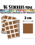 96 Carrés 2 cm - Stickers mini gommettes
