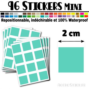 96 Carrés 2 cm - Stickers mini gommettes