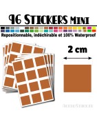 96 Carrés 2 cm - Stickers mini gommettes