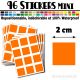 96 Carrés 2 cm - Stickers mini gommettes
