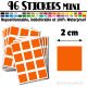 96 Carrés 2 cm - Stickers mini gommettes