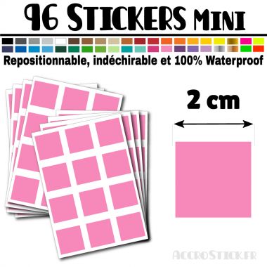 96 Carrés 2 cm - Stickers mini gommettes