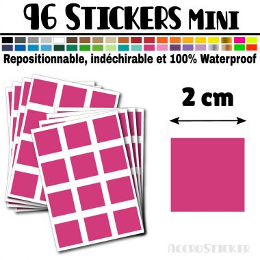 96 Carrés 2 cm - Stickers mini gommettes
