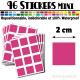 96 Carrés 2 cm - Stickers mini gommettes
