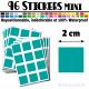 96 Carrés 2 cm - Stickers mini gommettes