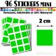 96 Carrés 2 cm - Stickers mini gommettes