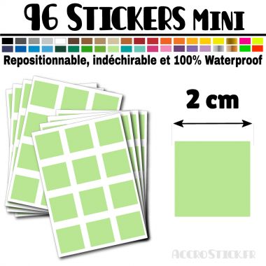 96 Carrés 2 cm - Stickers mini gommettes