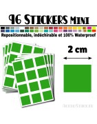 96 Carrés 2 cm - Stickers mini gommettes