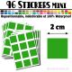 96 Carrés 2 cm - Stickers mini gommettes