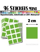 96 Carrés 2 cm - Stickers mini gommettes