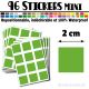 96 Carrés 2 cm - Stickers mini gommettes