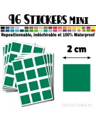 96 Carrés 2 cm - Stickers mini gommettes