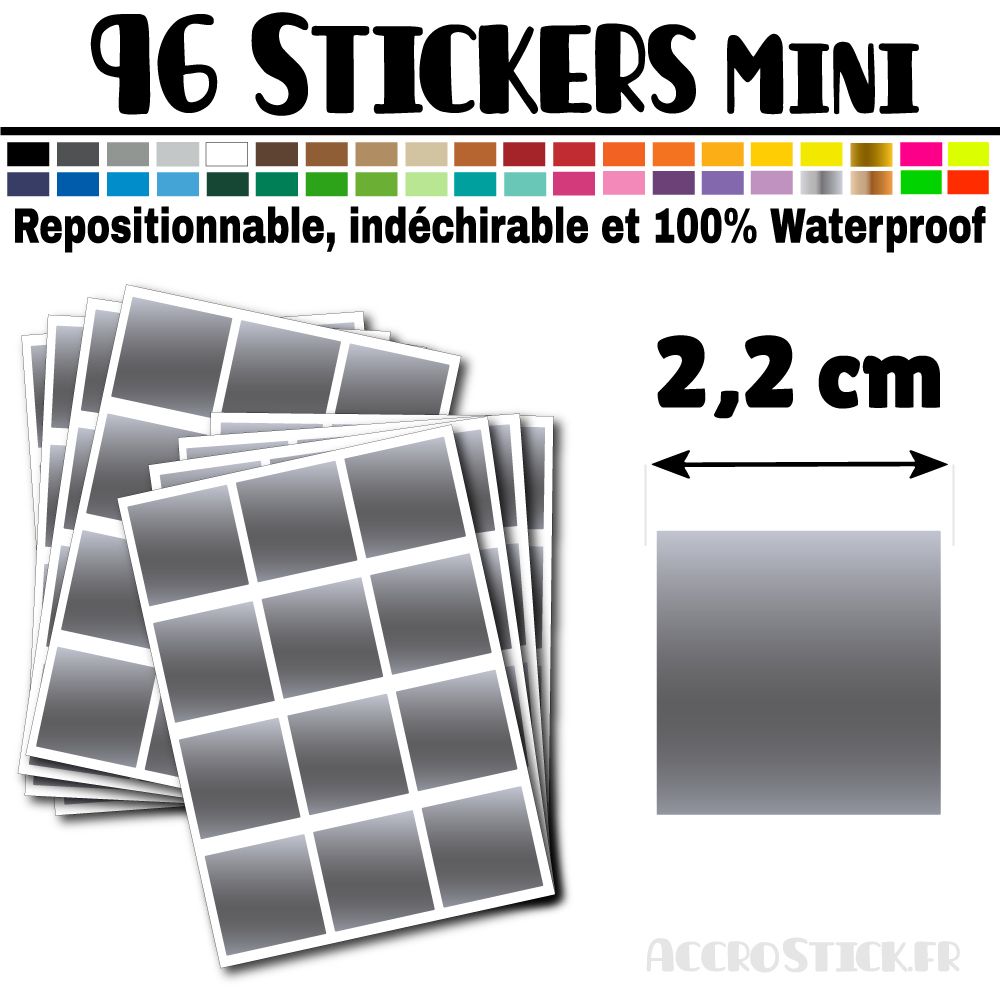 96 Carrés 2,2 cm - Stickers mini gommettes 96 Carrés 2,2 cm - Stickers mini gommettes